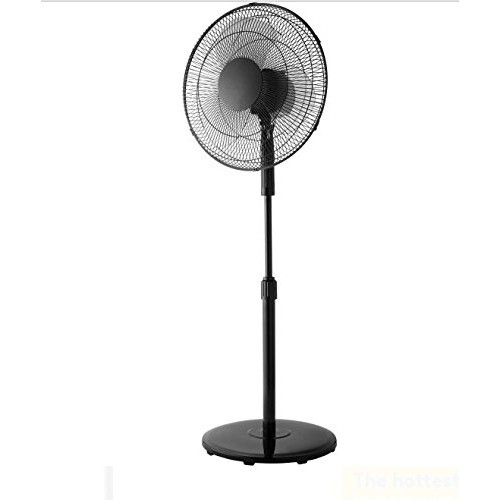 Mainstays 16" Oscillating Household Floor Stand Fan with Multiple Speed Options  Fully Adjustable Height and Tilt Head  in Black Finish - B074959C9Q